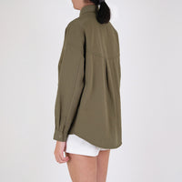 Women Oversized Shirt - Army Green - SW2303045A