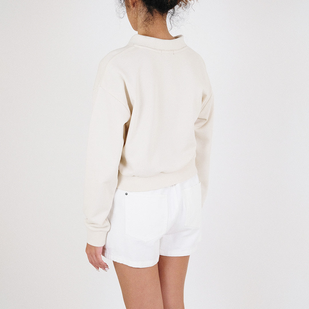 Women Polo Sweatshirt - Sand - SW2305062A