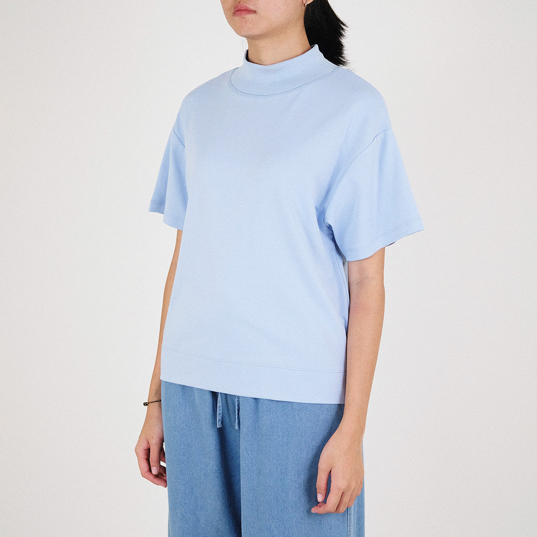 Women Mock Neck Top - Sky Blue - SW2307071C