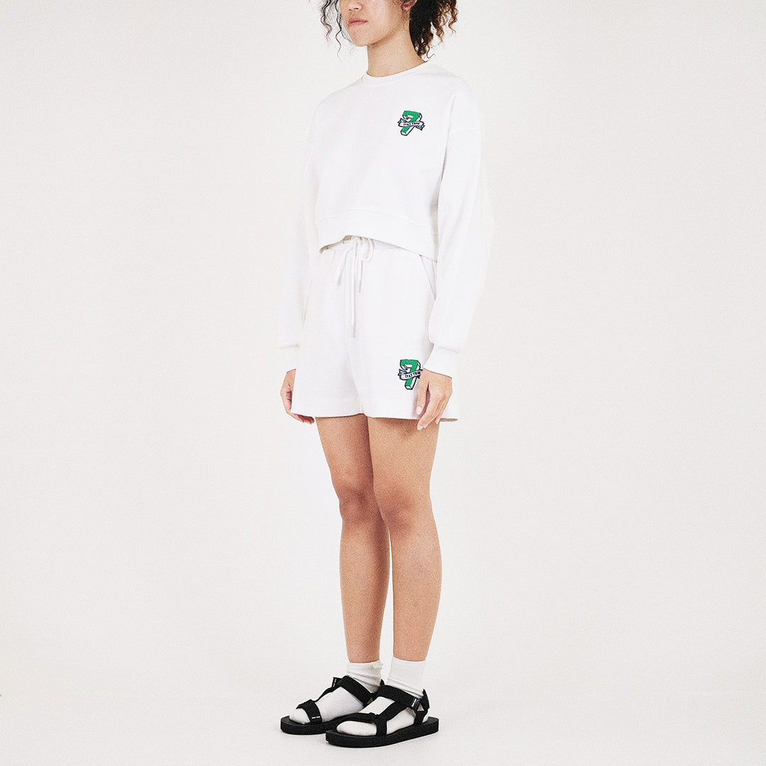 Women Elastic Waist Shorts - Off White - SW2307079A