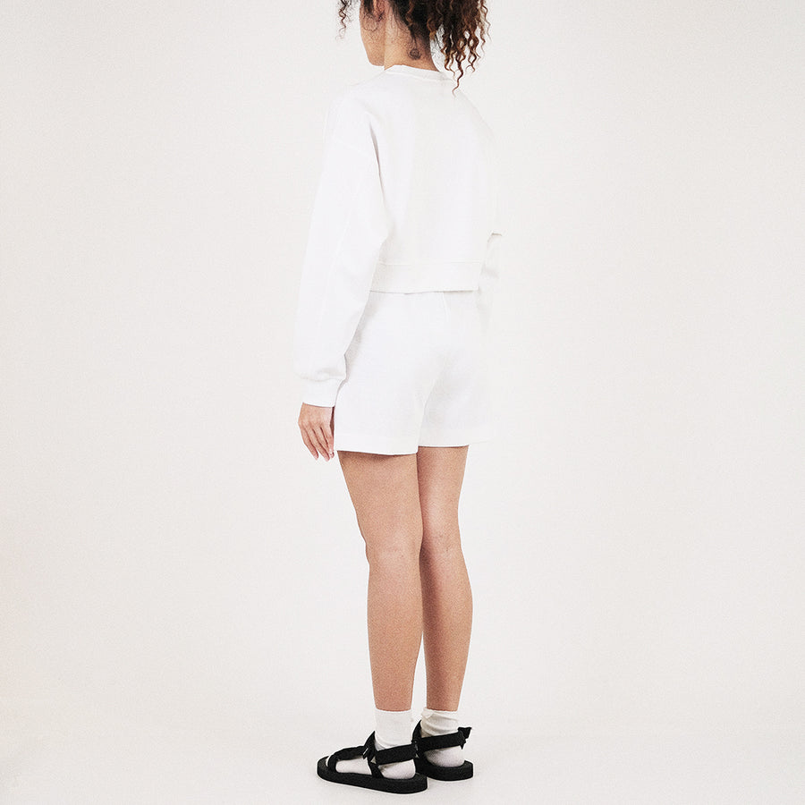 Women Elastic Waist Shorts - Off White - SW2307079A