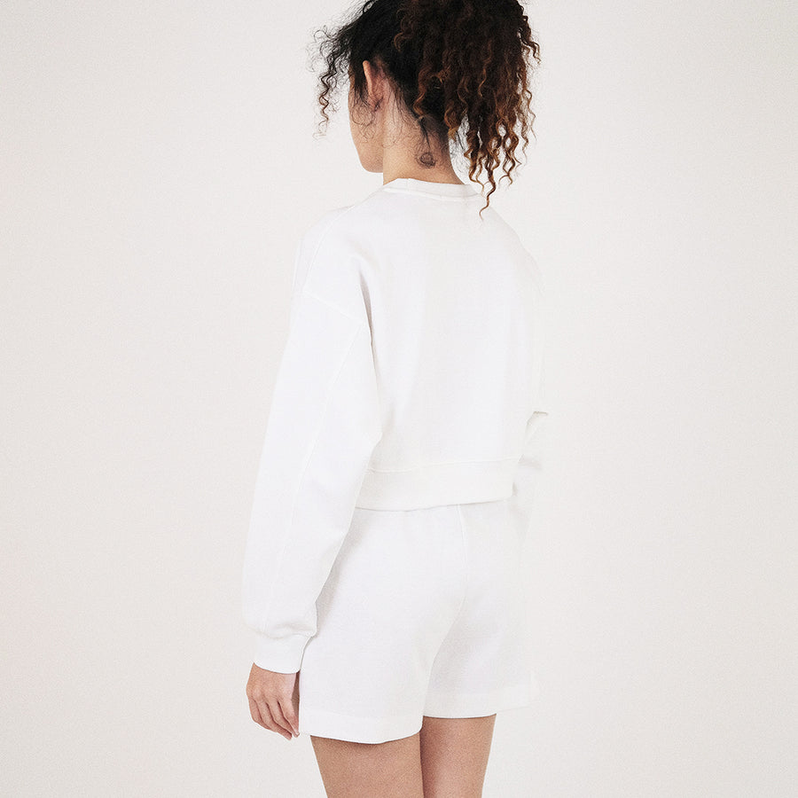 Women Elastic Waist Shorts - Off White - SW2307079A