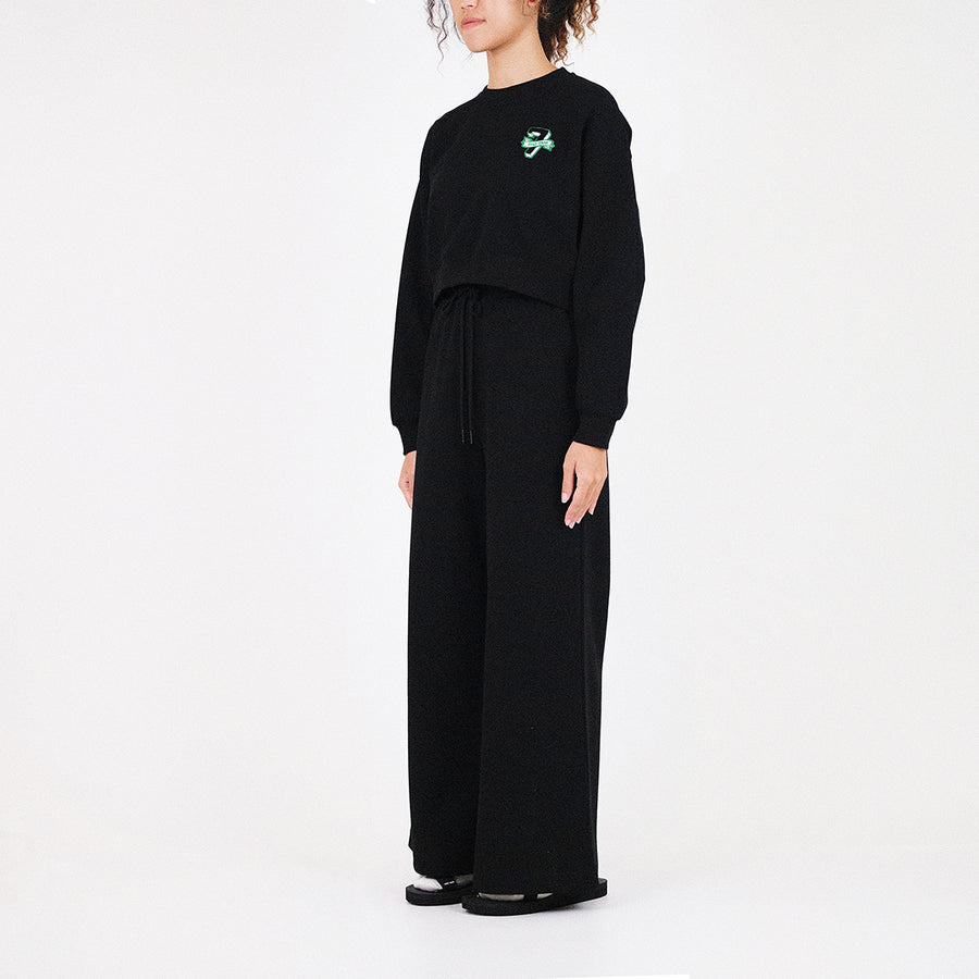 Women Elastic Waist Pants - Black - SW2307080B