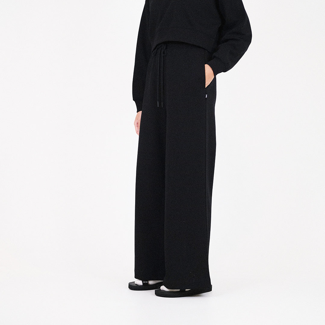 Women Elastic Waist Pants - Black - SW2307080B