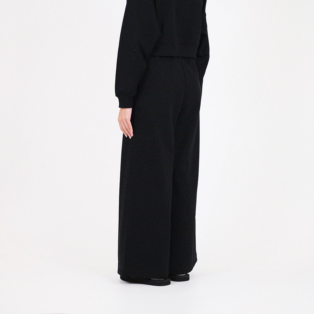 Women Elastic Waist Pants - Black - SW2307080B