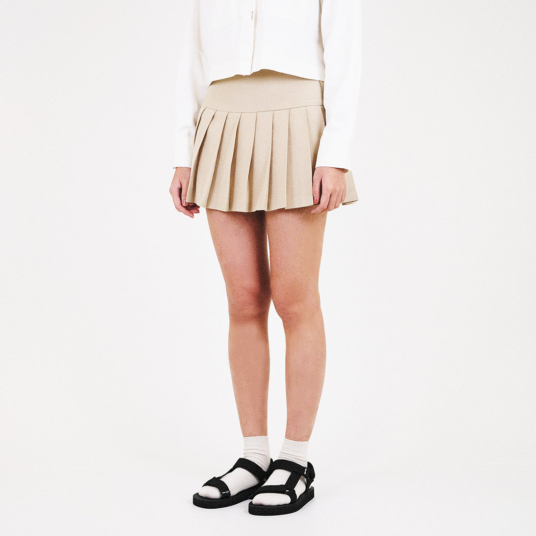 Women Pleated Skort - Khaki - SW2307083A