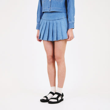 Women Pleated Skort - Blue - SW2307083B