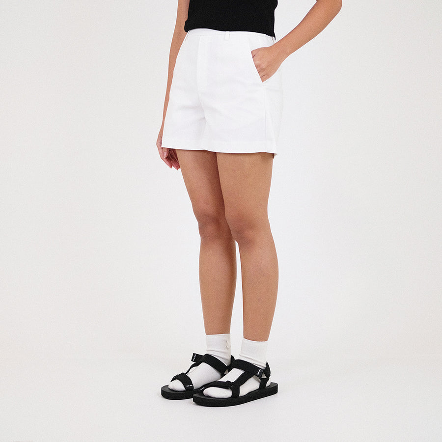 Women Basic Stretch Shorts - Off White - SW2307086A