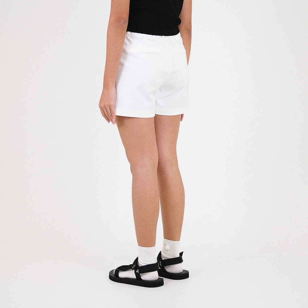 Women Basic Stretch Shorts - Off White - SW2307086A