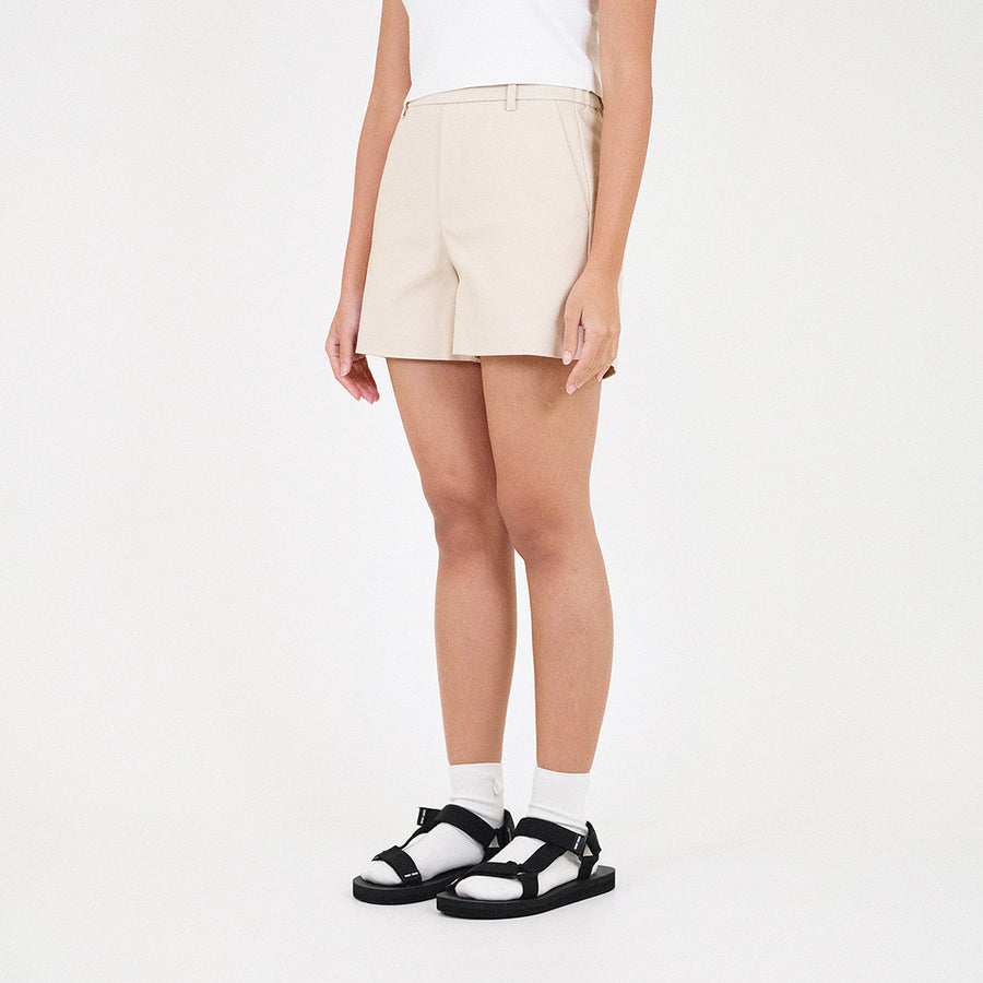Women Basic Stretch Shorts - Khaki - SW2307086B
