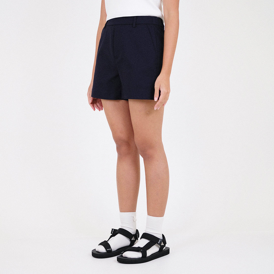 Women Basic Stretch Shorts - Navy - SW2307086C