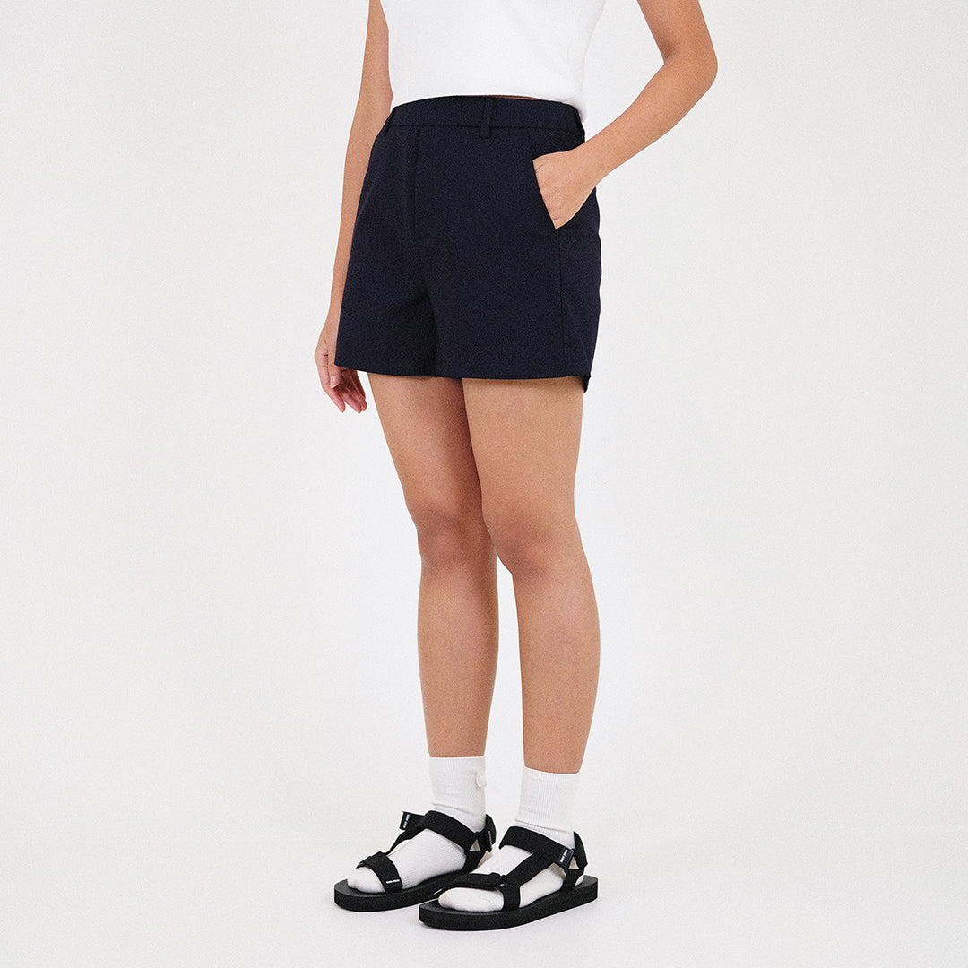 Women Basic Stretch Shorts - Navy - SW2307086C