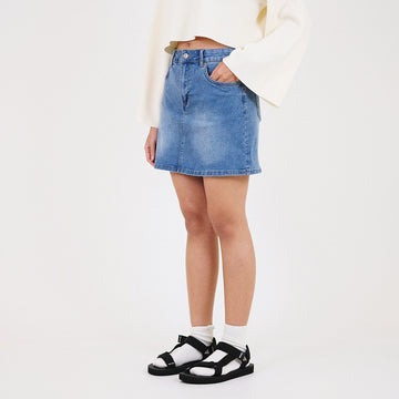 Women Denim Skirt - Light Blue - SW2307087A