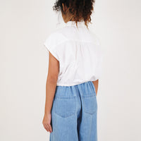 Women Cropped Shirt - Off White - SW2308096A