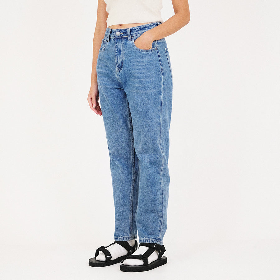 Women Mom Fits Jeans - Blue - SW2308098B