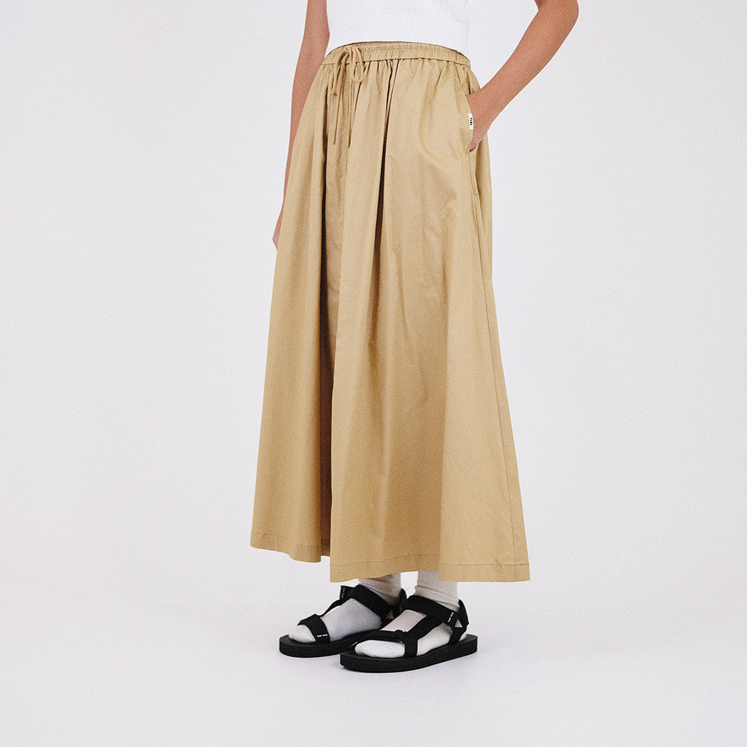 Women Maxi Flare Skirt - Khaki - SW2308099A