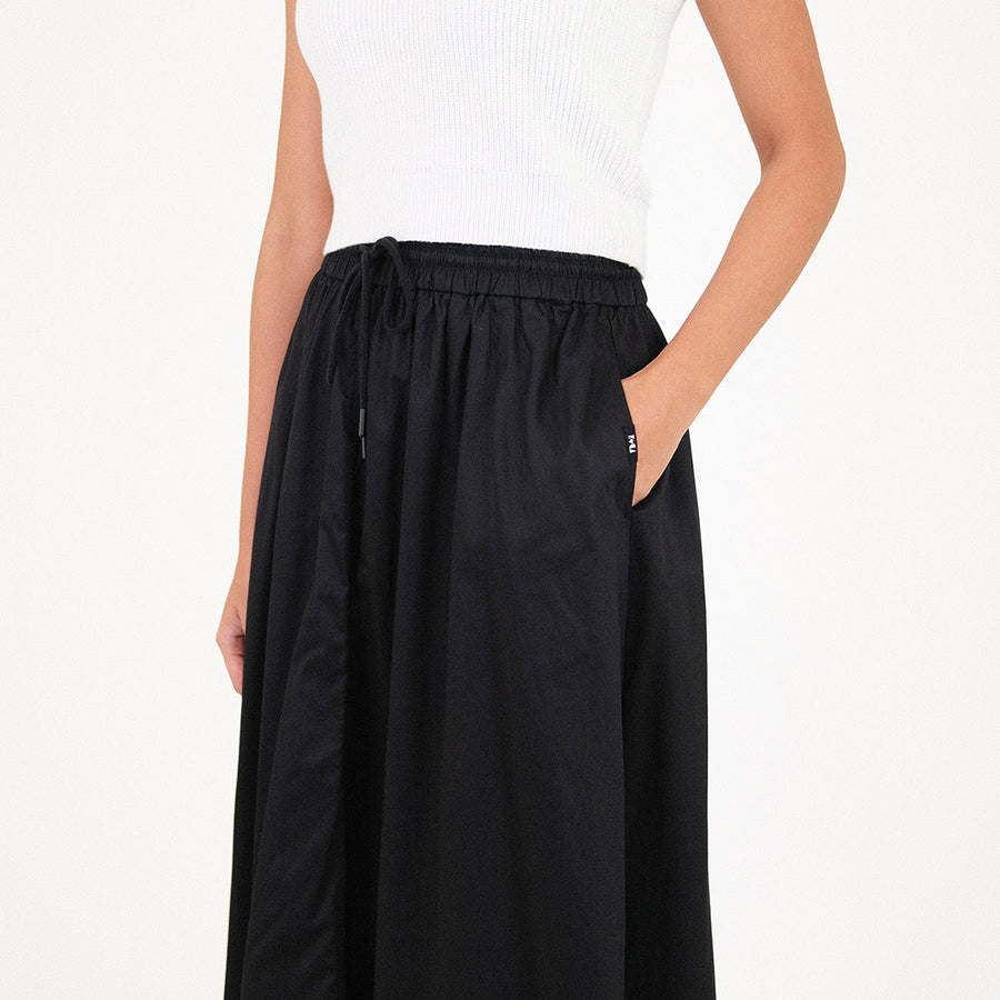 Women Maxi Flare Skirt - Black - SW2308099B