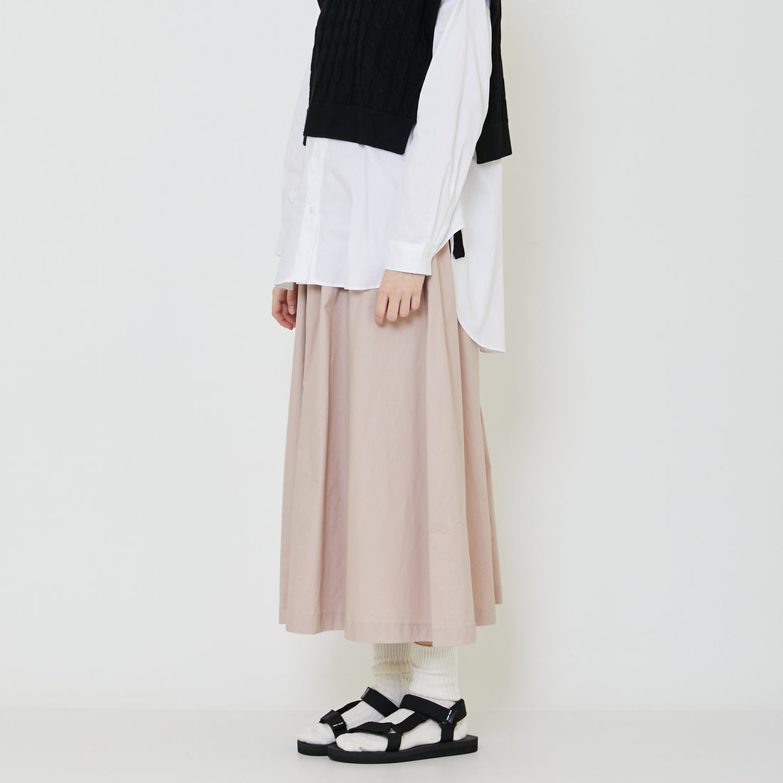 Women Maxi Flare Skirt - Pink - SW2308099C
