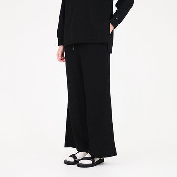 Women Waffle Knit Pants - Black - SW2308102B