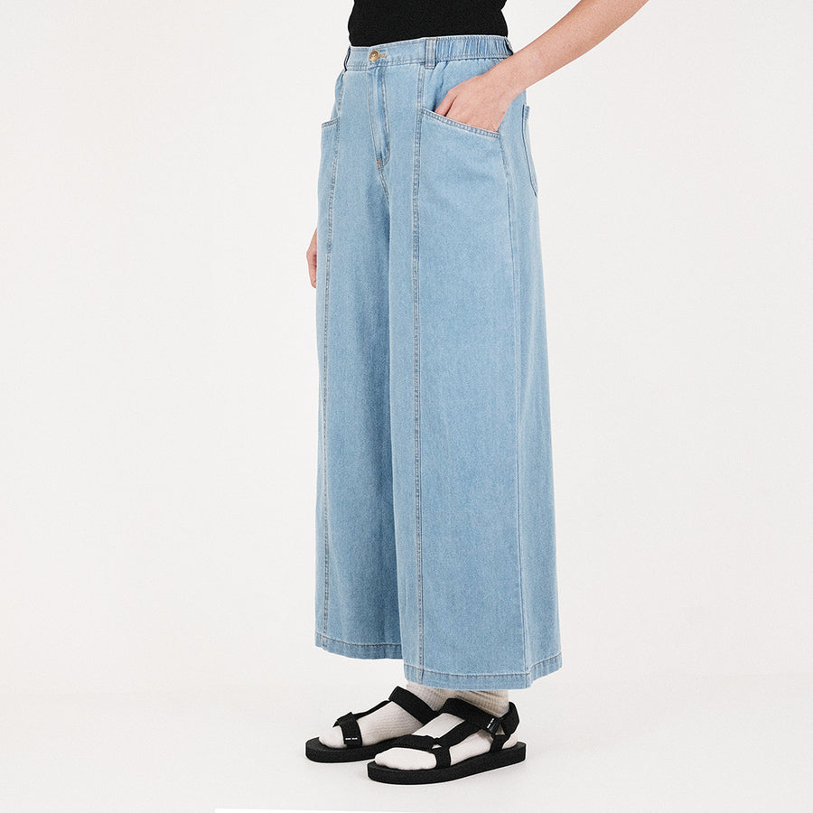 Women Elastic Waist Jeans - Blue - SW2309115A