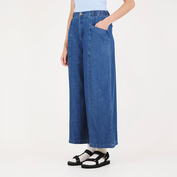 Women Elastic Waist Jeans - Navy - SW2309115B