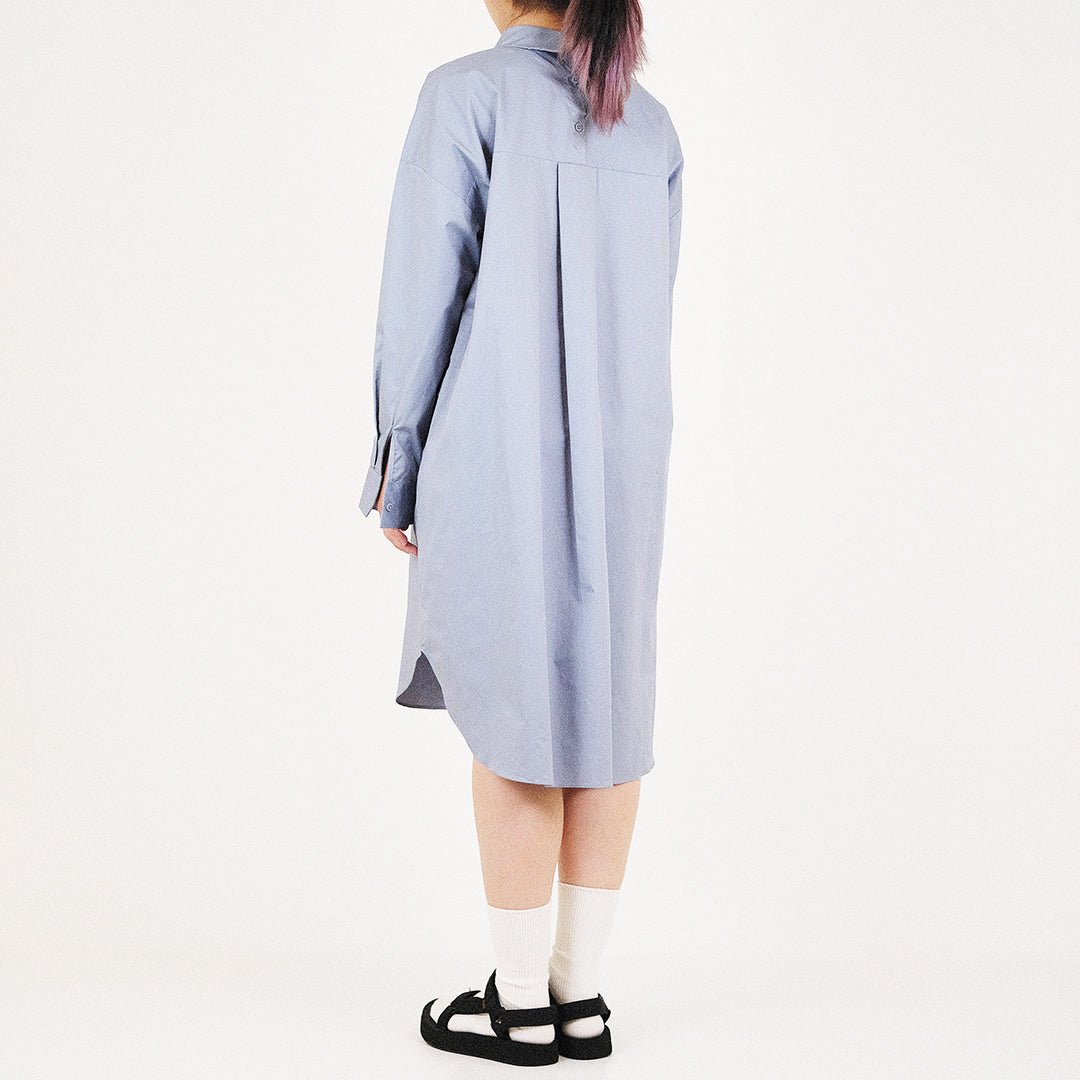 Women Shirt Dress - Blue - SW2309120B