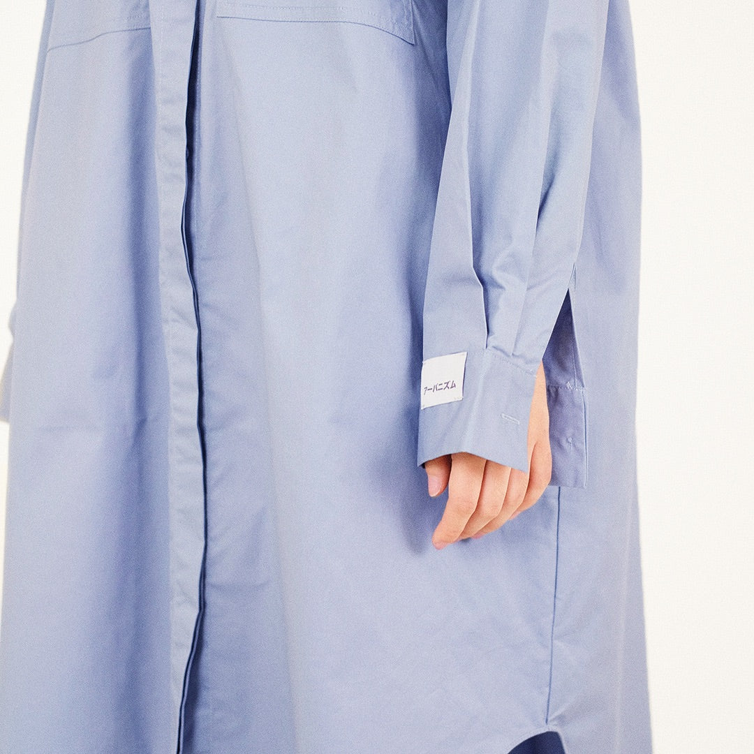 Women Shirt Dress - Blue - SW2309120B