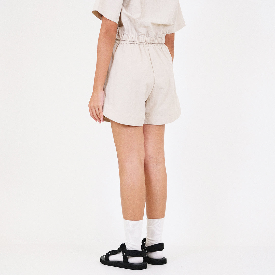 Women Nylon Shorts - Beige - SW2310128A