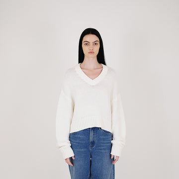 Women Oversized Sweater - Off White - SW2311149A