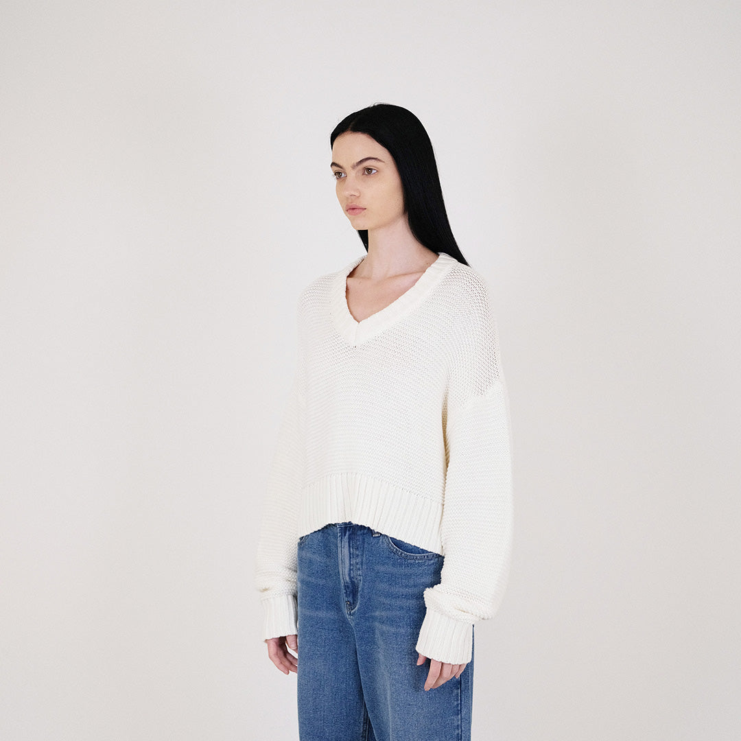 Women Oversized Sweater - Off White - SW2311149A