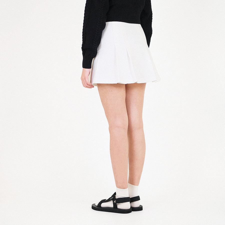 Women Pleated Skort - Off White - SW2310130A