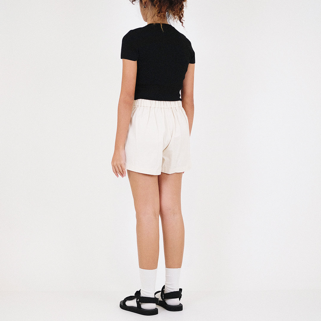 Women Paperbag Shorts - Beige - SW2310134A