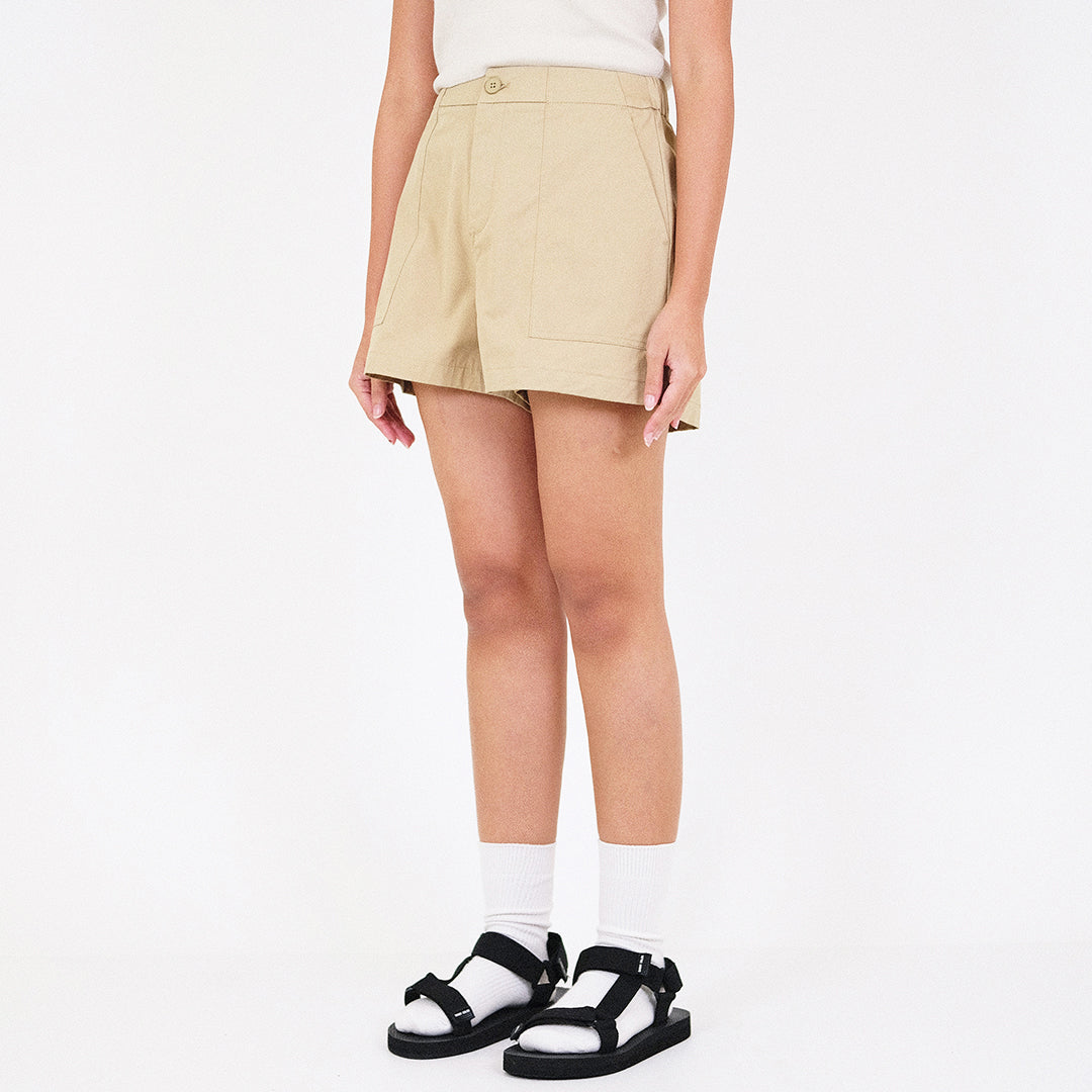 Women Paperbag Shorts - Khaki - SW2310134C