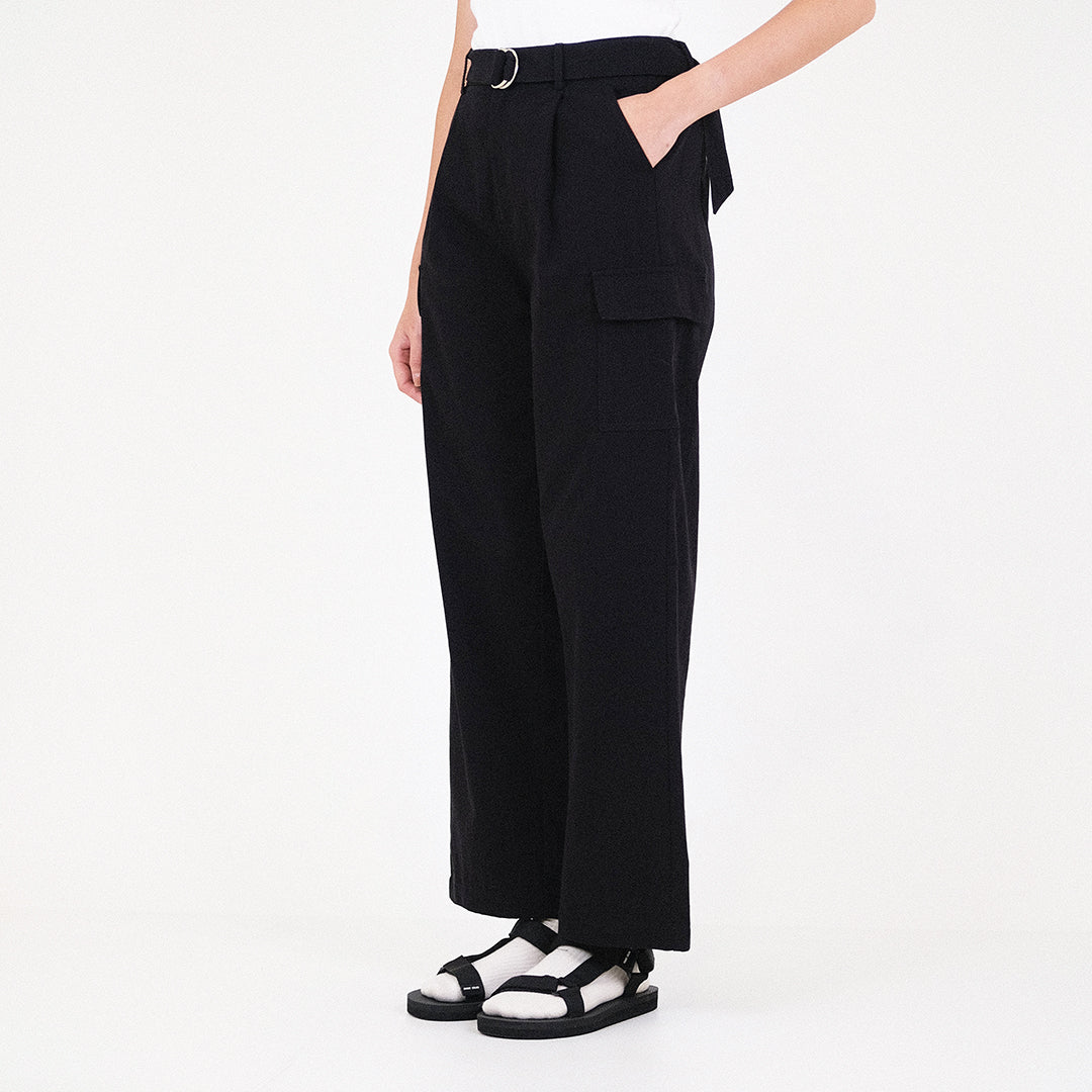 Women Wide Leg Pants - Black - SW2310136B