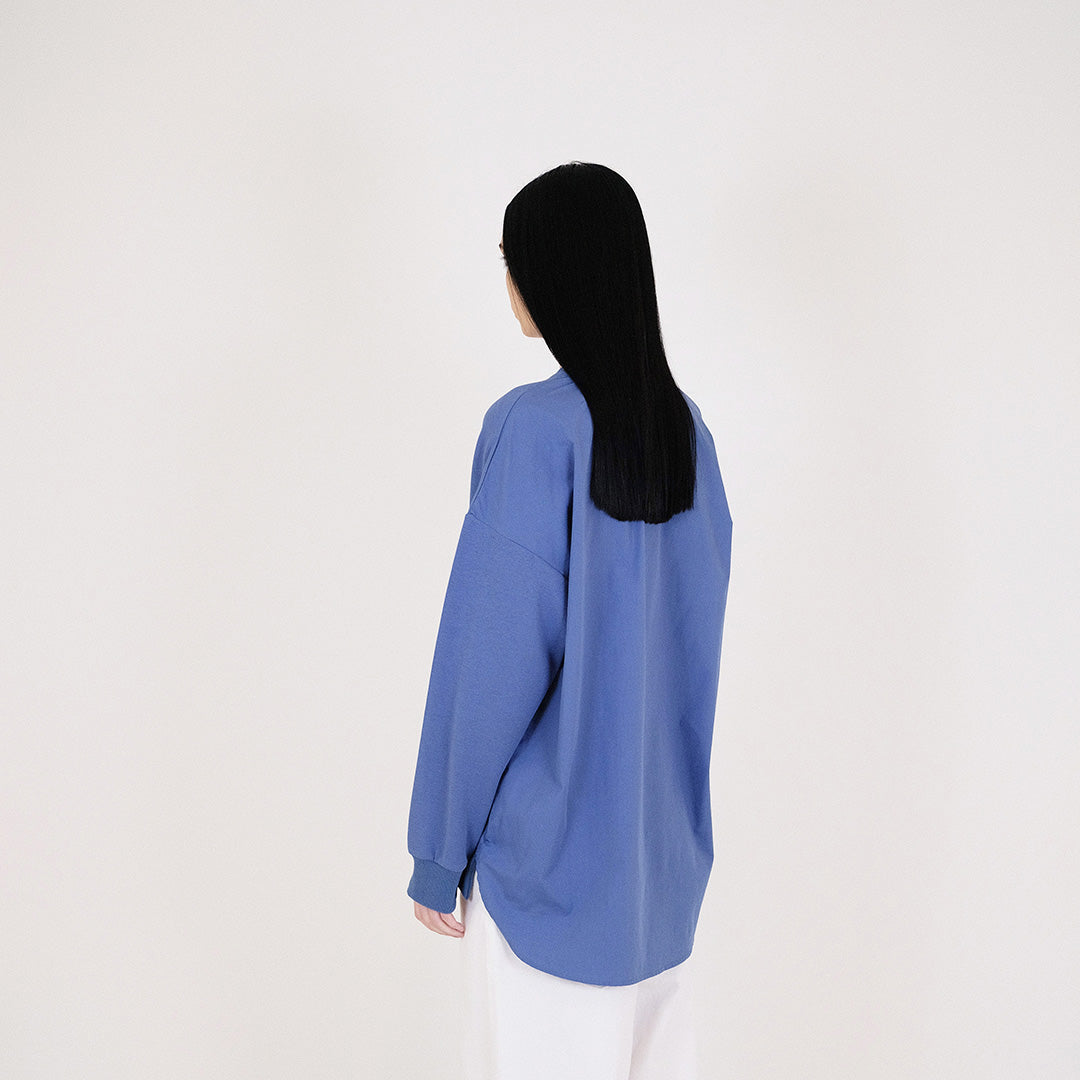 Women Combined Oversized Top - Blue - SW2311144C