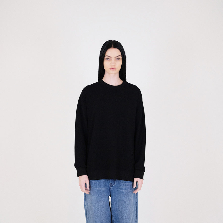 Women Combined Oversized Top - Black - SW2311144D