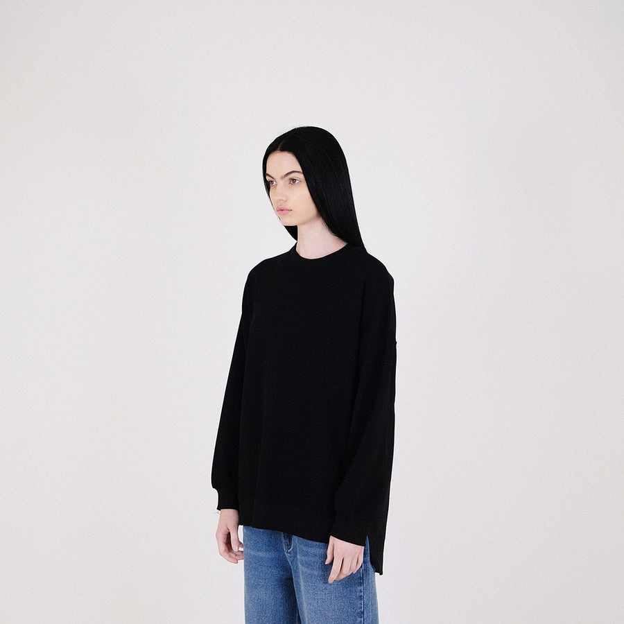 Women Combined Oversized Top - Black - SW2311144D