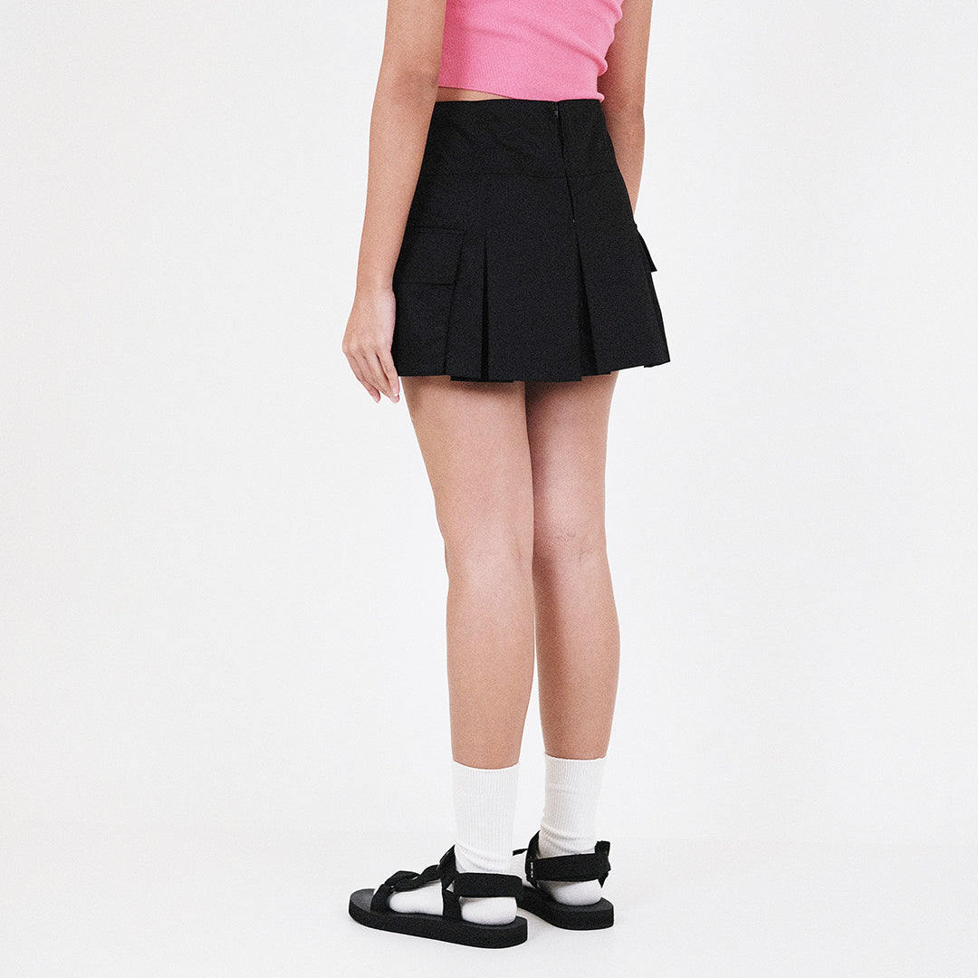 Women Pleated Skort - Black - SW2311153D