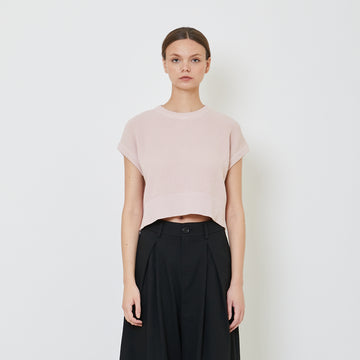 Women Knit Cropped Top - Light Pink - SW2312159E