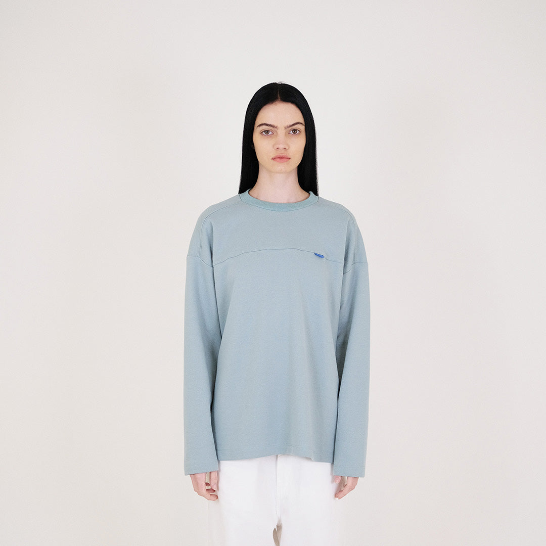 Women Pique Long Sleeve Top - Sage - SW2312162B