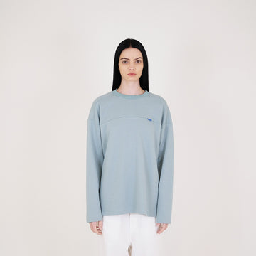 Women Pique Long Sleeve Top - Sage - SW2312162B