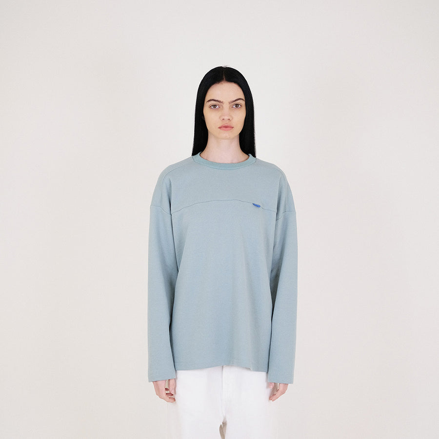 Women Pique Long Sleeve Top - Sage - SW2312162B