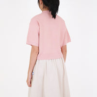Women Oversized Polo Knit Top - Blush - SW2312166C