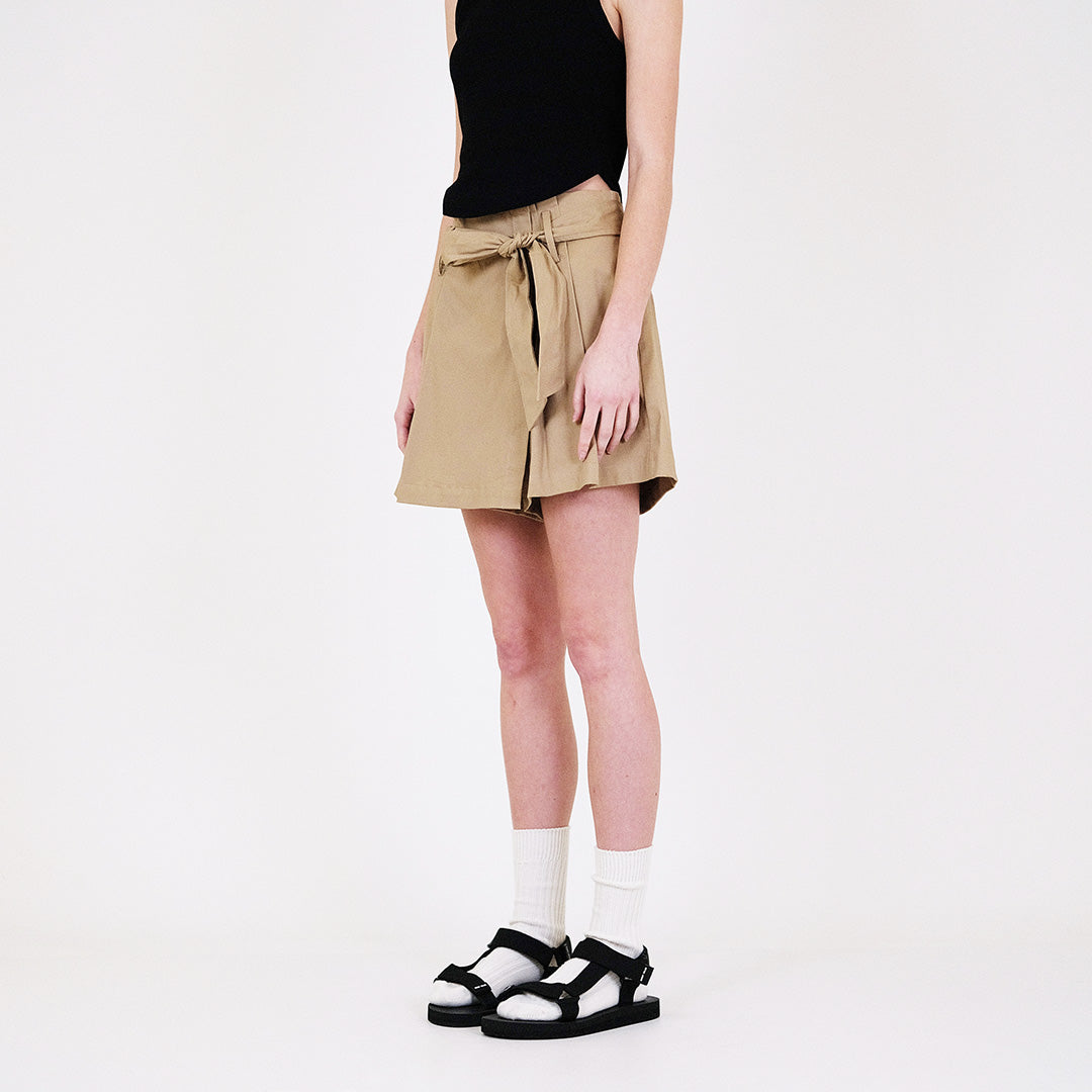 Women Pleated Skort - Khaki - SW2312168B