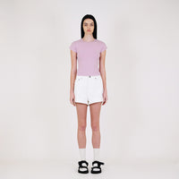 Women Denim Shorts - Off White - SW2312170A