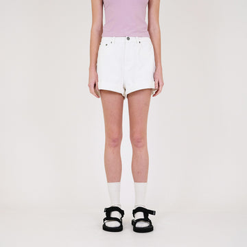Women Denim Shorts - Off White - SW2312170A