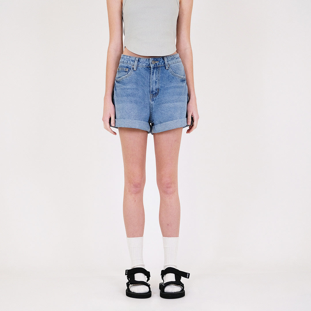 Women Denim Shorts - Blue - SW2312170C