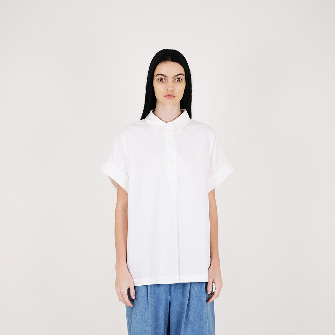 Women Oversized Rayon Shirt - Off White - SW2312172A