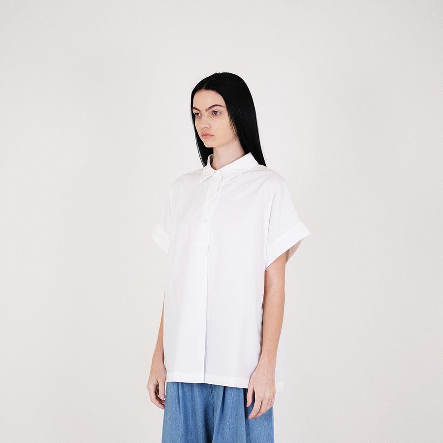 Women Oversized Rayon Shirt - Off White - SW2312172A