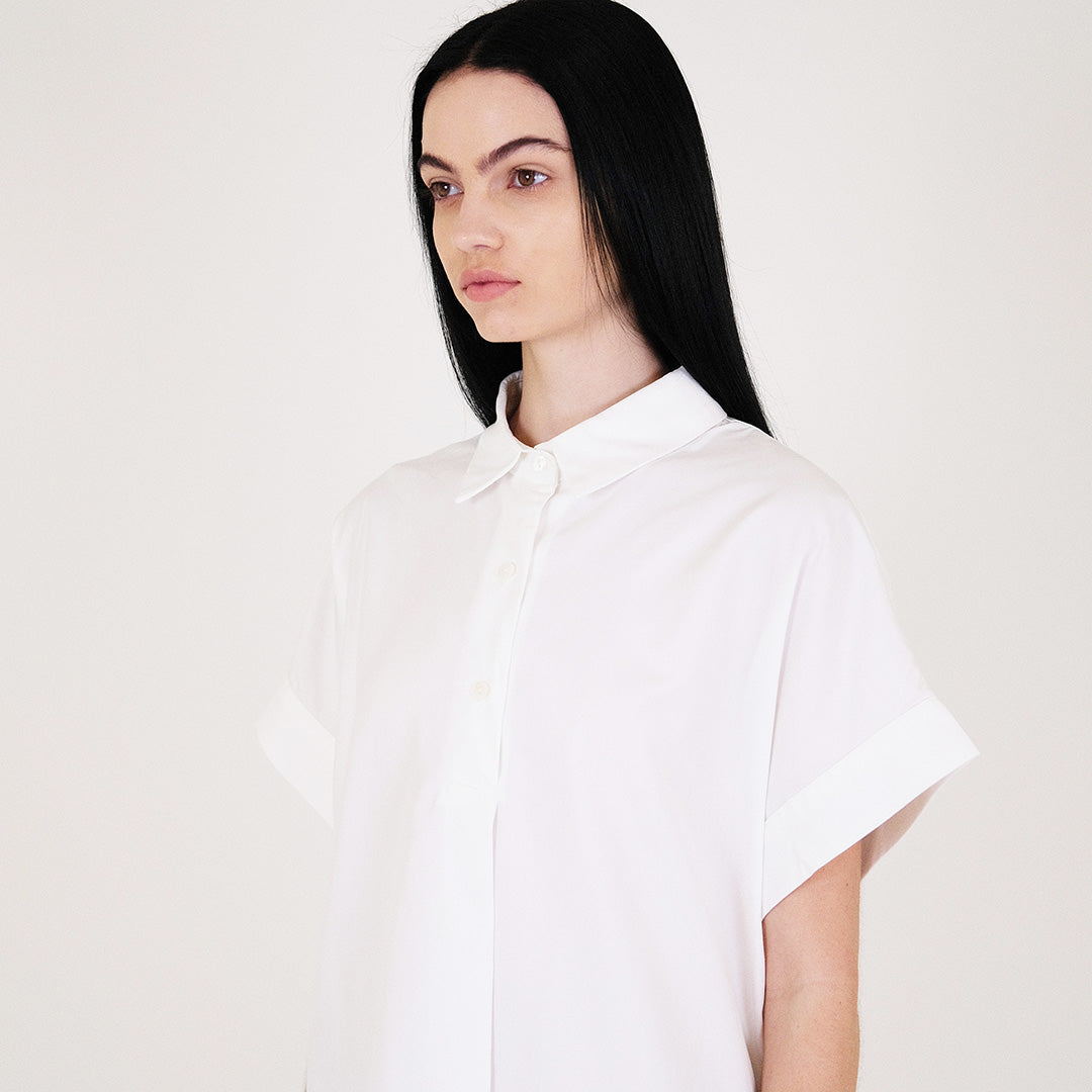 Women Oversized Rayon Shirt - Off White - SW2312172A